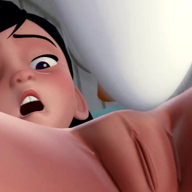 pixar, the incredibles, violet parr, ducktape, black hair, dog, female, interspecies, long hair, oral, pussy, pussy licking, sex, teenager, zoophilia