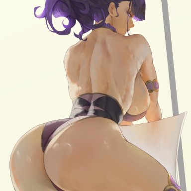 fate/grand order, fate (series), murasaki shikibu (fate), araneesama, 1girls, ass, ass focus, ass shot, back, back view, big ass, big breasts, breasts, bubble butt, female