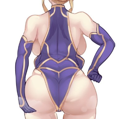 fate/grand order, fate (series), artoria pendragon, artoria pendragon (lancer), revolverwingstudios, ..., 1girls, ahoge, artist revision, ass, ass focus, ass shot, back, back view, backboob