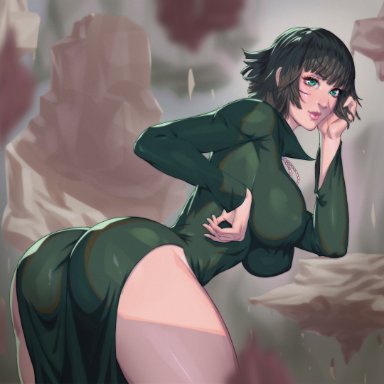 one-punch man, fubuki (one-punch man), arttoru, bent over, big ass, hourglass figure, huge breasts