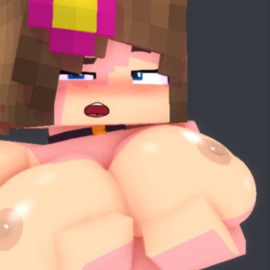 minecraft, jenny belle, slipperyt, big breasts, completely naked, girl, solo female