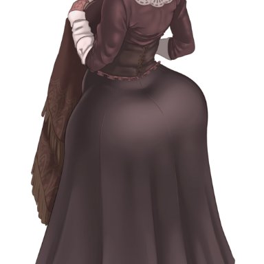 bloodborne, plain doll, sunnysundown, 1girls, ass, big ass, female, female only, looking back, solo, thick thighs, wide hips, absurdres, highres