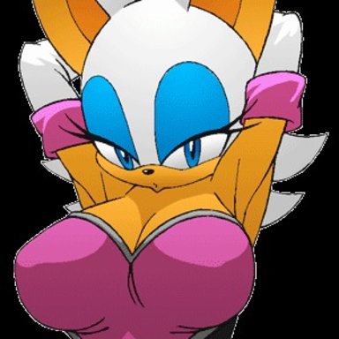 sonic (series), rouge the bat, bhawk, big breasts, cleavage, clothed, furry, huge breasts, animated