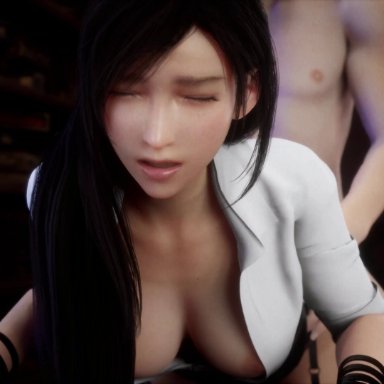 final fantasy, final fantasy vii, final fantasy vii remake, square enix, tifa lockhart, juicyneko, 3840x2160, asian, asian female, black hair, breasts, doggy style, doggystyle, female, light-skinned female