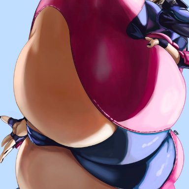 capcom, street fighter, juri han, noblood, ryandomonica, 1girls, ass, ass focus, ass up, big ass, black hair, bodysuit, female, female focus, female only