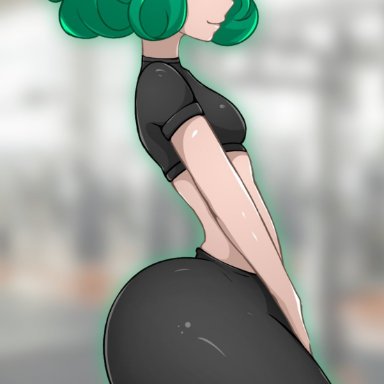 one-punch man, tatsumaki, zonen404, 1girls, ass, big ass, breasts, female, female only, green eyes, green hair, gym uniform, huge ass, thick thighs, wide hips