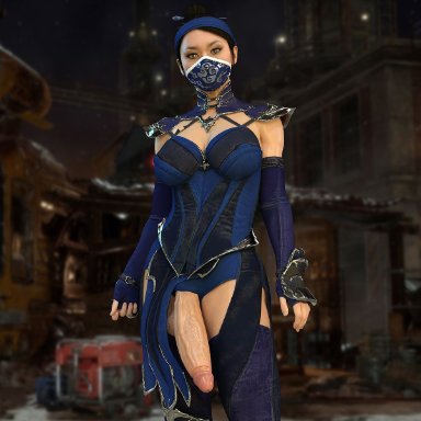 mortal kombat, mortal kombat 11, kitana, nordfantasy, 1futa, erection, futa only, futanari, penis, solo, 3d, blender