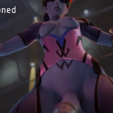 overwatch, widowmaker, bandoned, 1futa, areolae, breasts, erection, fellatio, futanari, looking at viewer, nipples, oral, penis, pov, taker pov