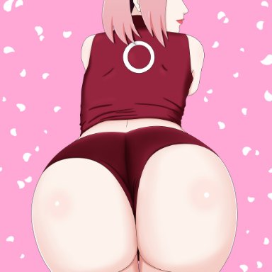 boruto: naruto next generations, naruto, naruto: the last, naruto (series), naruto shippuden, sakura haruno, goddess-sakura, ass, ass focus, back view, bare legs, bare shoulders, bent over, big ass, bottom heavy