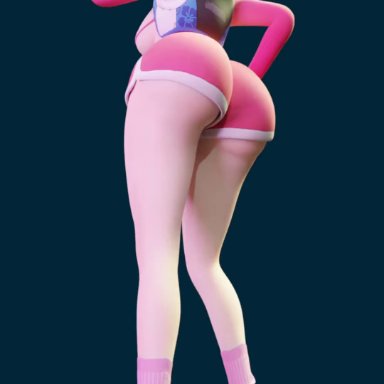 overwatch, d.va, volkor, 1girl, 1girls, booty shorts, bouncing ass, bouncing breasts, bra, dancing, headphones, headphones on head, huge ass, large ass, music note