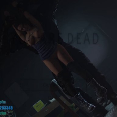 resident evil, resident evil 3 remake, jill valentine, nemesis (resident evil), hvlsfm, 1girls, dead, from behind, inflation, lifted, monster, necrophilia, partially clothed, snuff, stomach bulge