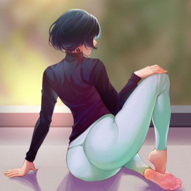 original, pixiv, original character, fkf, 1girls, after fellatio, after sex, cum, cum in mouth, leggings, netorare, queen of spades, solo female, tattoo, tight pants