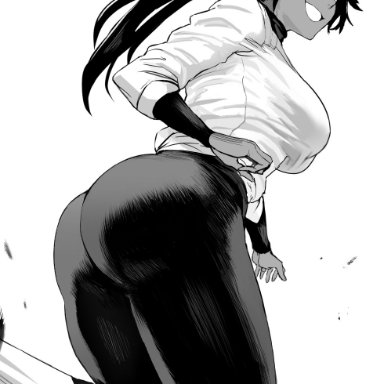 bleach, shihouin yoruichi, daraz18aka, 1girls, big ass, black legwear, breasts, dark-skinned female, dark skin, female, female only, huge ass, leggings, ponytail, thick ass