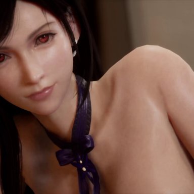 final fantasy, final fantasy vii, final fantasy vii remake, square enix, tifa lockhart, juicyneko, big breasts, black hair, bouncing breasts, breasts, earrings, huge breasts, large breasts, light-skinned female, light-skinned male