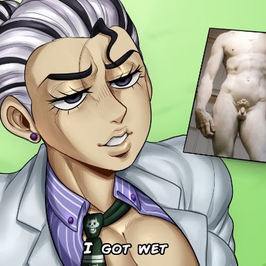 diamond is unbreakable, jojo's bizarre adventure, statue of david, david (michelangelo), michelangelo, yoshikage kira, detnox, big breasts, seductive, 2022, fine art, meme, rule 63