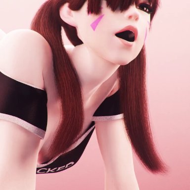 overwatch, d.va, hana song, artist request, 1girls, asian, biting lip, biting own lip, crop top, cute, egirl, female, female only, implied sex, implied vaginal