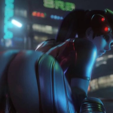 overwatch, widowmaker, vgerotica, clothed, clothed female nude male, clothed sex, cowgirl, cowgirl position, dark-skinned male, feet, interracial, outside, outside sex, purple skin, 3d