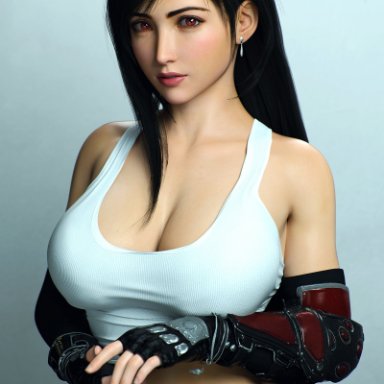 final fantasy, final fantasy vii, square enix, tifa lockhart, smz-69, 1girls, ass, big ass, big breasts, big butt, black gloves, black hair, breasts, curvy, erect nipples