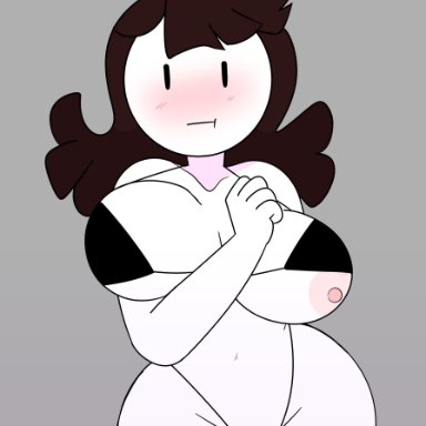 jaiden animations, jaidenanimations, youtube, jaiden, dsmnup, 1girls, big breasts, black hair, youtuber