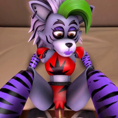five nights at freddy's, roxanne wolf (fnaf), 1boy, 1boy1girl, 1girl, 1girls, animatronic, looking at viewer, missionary position, pov, robot, robot girl, vaginal, vaginal penetration, vaginal sex