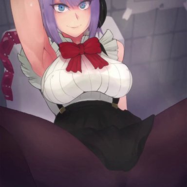 dagashi kashi, shidare hotaru, skello-on-sale, 1girls, 3boys, armpits, bathroom, big breasts, breasts, busty, condom, cum, cum in pussy, fellatio, female