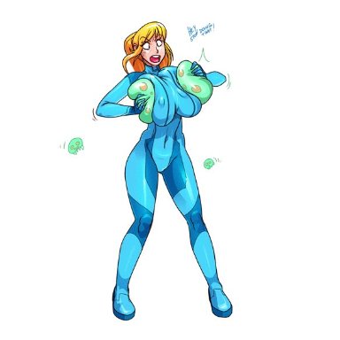 metroid, metroid (creature), samus aran, maxman, 1girls, alternate ass size, alternate breast size, ass, ass expansion, big ass, big breasts, big butt, blonde hair, bottom heavy, breast expansion