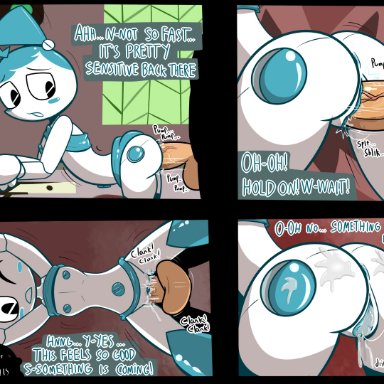 my life as a teenage robot, character, jenny wakeman, original character, felino, anus, ass, balls, blush, breasts, cum, cum in pussy, cum inside, cum on ass, female