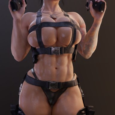 call of duty, mara (cod), batesz, 1girls, abs, breasts, female, female only, huge breasts, muscles, muscular, muscular female, solo, thick thighs, wide hips