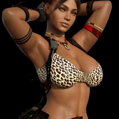 resident evil, sheva alomar, rude frog, 1girls, breasts, cleavage, dark-skinned female, dark skin, female, female only, large breasts, looking at viewer, solo, 3d, absurd res