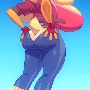 crash (series), tawna bandicoot, bigdad, 1girls, anthro, ass, ass cleavage, bandicoot, big ass, big breasts, big butt, blonde hair, breasts, butt, butt crack