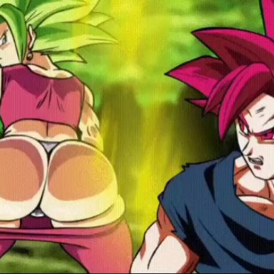 dragon ball, dragon ball super, dragon ball z, kefla, son goku, d-art, lewdlunacy , vampiranhya (artist), 1boy, 1girls, angry, angry face, anus, ass, ass cheeks