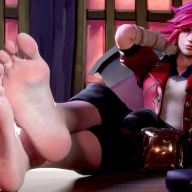 league of legends, vi, feet, feet together, foot fetish, foot focus, soles, toes