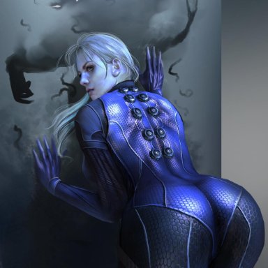 resident evil, resident evil 5, jill valentine, jill valentine (blonde), jill valentine (julia voth), 1girls, ass, ass focus, ass up, big ass, bubble butt, female, female only, latex, light-skinned female