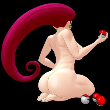 pokemon, jessie (pokemon), kahatoro d'ah (artist), big ass, big breasts, big butt, feet, huge ass, huge breasts, huge butt, pokeball, toes