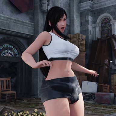 final fantasy, final fantasy vii, tifa lockhart, milkygirls, 1futa, balls under clothes, big balls, big breasts, big bulge, big penis, breast expansion, breast growth, breasts, breasts bigger than head, bulge