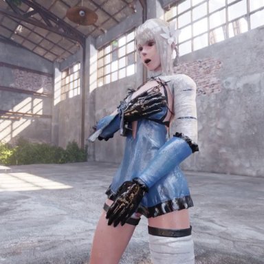 nier, nier replicant, kaine (nier), milkygirls, 1futa, ass, ass expansion, ball growth, balls, balls expansion, big ass, big balls, big breasts, big bulge, big penis