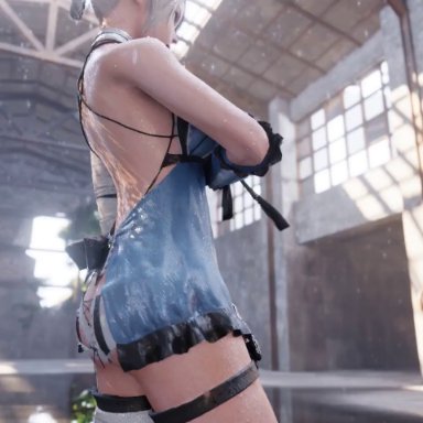 nier, nier replicant, kaine (nier), milkygirls, 1futa, ass, ass expansion, big ass, big breasts, big bulge, big penis, breast expansion, breast growth, breasts, bulge