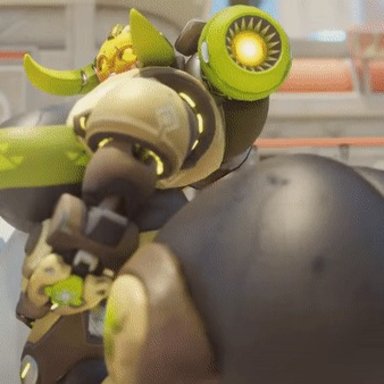 blizzard entertainment, overwatch, omnic, snips456fur, anus, ass, ass clapping, belly, big breasts, big butt, bodily fluids, bouncing belly, bouncing butt, breasts, bubble butt