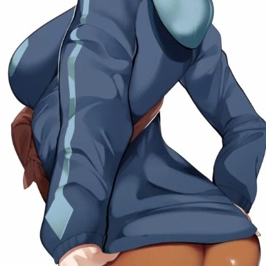 pokemon, pokemon legends: arceus, arezu (pokemon), yuuyuu (yuuki1771), 1girls, alternate ass size, ass, ass visible through thighs, big ass, big breasts, big butt, female, female focus, female only, huge ass