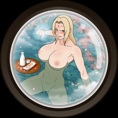 naruto, naruto (series), naruto shippuden, jiraiya, tsunade, lamb3rt, anger vein, angry, annoyed, aura, being watched, big breasts, blonde hair, breasts, caught