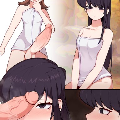 komi-san wa komyushou desu, komi shouko, yamai ren, everyday2, 1futa, 1girls, brown hair, futanari, long hair, no panties, penis