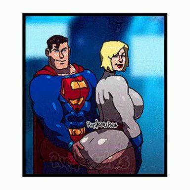 dc, dc comics, superman (series), clark kent, kal-el, kara zor-l, karen starr, power girl, superman, rysketches, against wall, big ass, big breasts, big butt, blonde