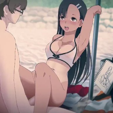 please don't bully me, nagatoro, hayase nagatoro, naoto hachioji (senpai), nekololisama, zerodiamonds, 1boy, 1girls, bouncing breasts, breasts, cum, cum inside, ejaculation, navel, penetration, sex