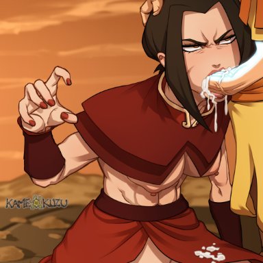 avatar the last airbender, nickelodeon, aang, azula, kamekuzu, kameseru, 1boy, 1girls, 1male, abs, aggressive, angry, angry eyes, angry face, angry fellatio