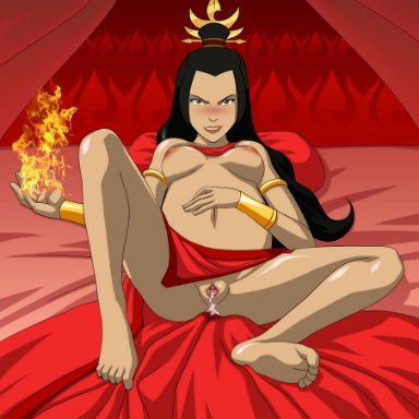 avatar the last airbender, nickelodeon, azula, belly, big belly, breasts, cum in pussy, female, fire nation, hand on belly, lips, lipstick, nipples, pregnant, pussy