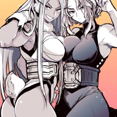 my hero academia, kaina tsutsumi, lady nagant, miruko, rumi usagiyama, takatsuki ichi, armpits, big ass, big breasts, boobs touching, breasts, bunny ears, female, huge ass, huge breasts