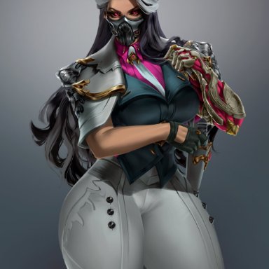 league of legends, renata glasc, 1girl, female, looking at viewer, simple background, thick, thick thighs, thighs