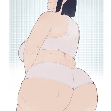 boruto: naruto next generations, naruto, naruto (series), naruto shippuden, shounen jump, hyuuga hinata, tommoku, 1girls, ass, backboob, big ass, big breasts, big butt, black hair, breasts