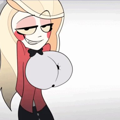 hazbin hotel, bigdarkpp, underground (artist), undergroundnsfw, 1girls, big breasts, breasts, demon girl, long hair, seductive smile, smile, solo female, animated