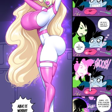 shego, fellatrix, ass expansion, bimbo, bimbofication, brain drain, breast expansion, drone, droneification, female, hair color change, hair growth, high heels, huge ass, huge breasts